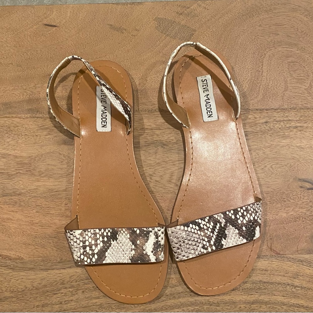 Steve Madden leather snakeskin sandals